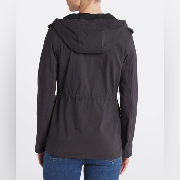 EDEN SOCIETY Holly Contrast Hood Cargo Jacket blue/gray size medium coat - Picture 2 of 13